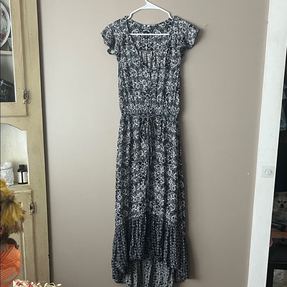 Lucky Brand Navy and White Maxi Dress